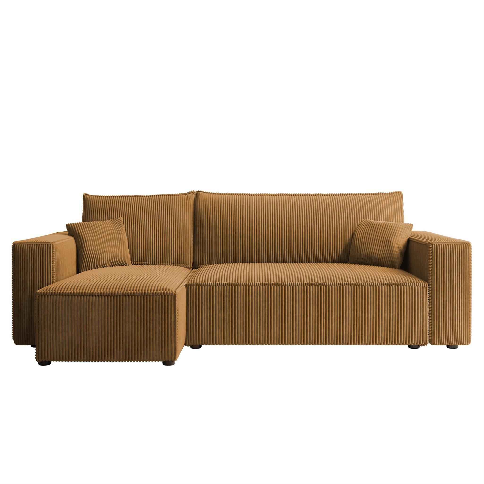 ECKSOFA Adara Mit Schlaffunktion - Gelb, Holzwerkstoff/Textil (244/145cm) - Fun Möbel