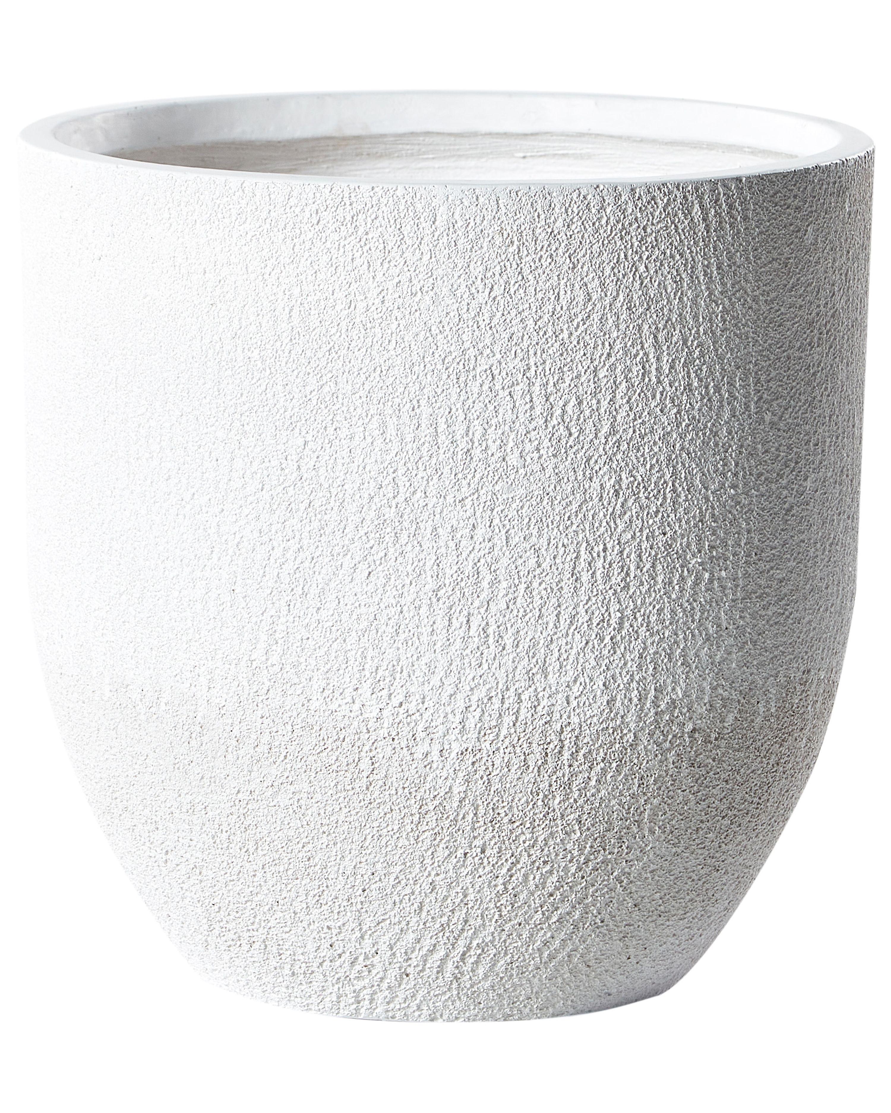 BLUMENTOPF Weiß Kannia - Weiß, Naturmaterialien (46cm) - Beliani