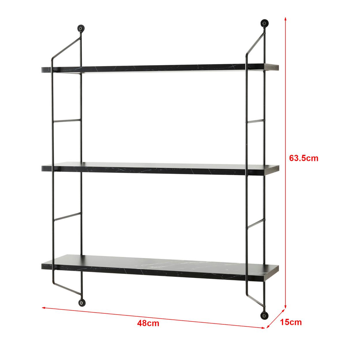 WANDREGAL Ösel - Schwarz, Metall (48/63.5/15cm) - [en.casa]