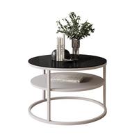 COUCHTISCH CIRI GLAS KASCHMIR mit Regal - Beige/Schwarz, Glas (60/60/42cm) - Lookway