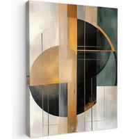 LEINWANDBILD Abstrakt - Gold - Bronze - Grün - Formen - Modern Room Decor 30x40 cm - Multicolor, Textil (30/40cm) - MuchoWow