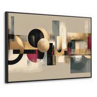 LEINWAND Bilder mit Rahmen - Abstrakt - Formen - Beige - Texturen - 90x60 - Beige, Textil (90/60cm) - MuchoWow