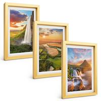 BILDER SET 3er Set - 20x30 cm Goldrahmen - Wasserfälle Landschaften im Westen - Goldfarben, Kunststoff (20/30cm) - TULUP