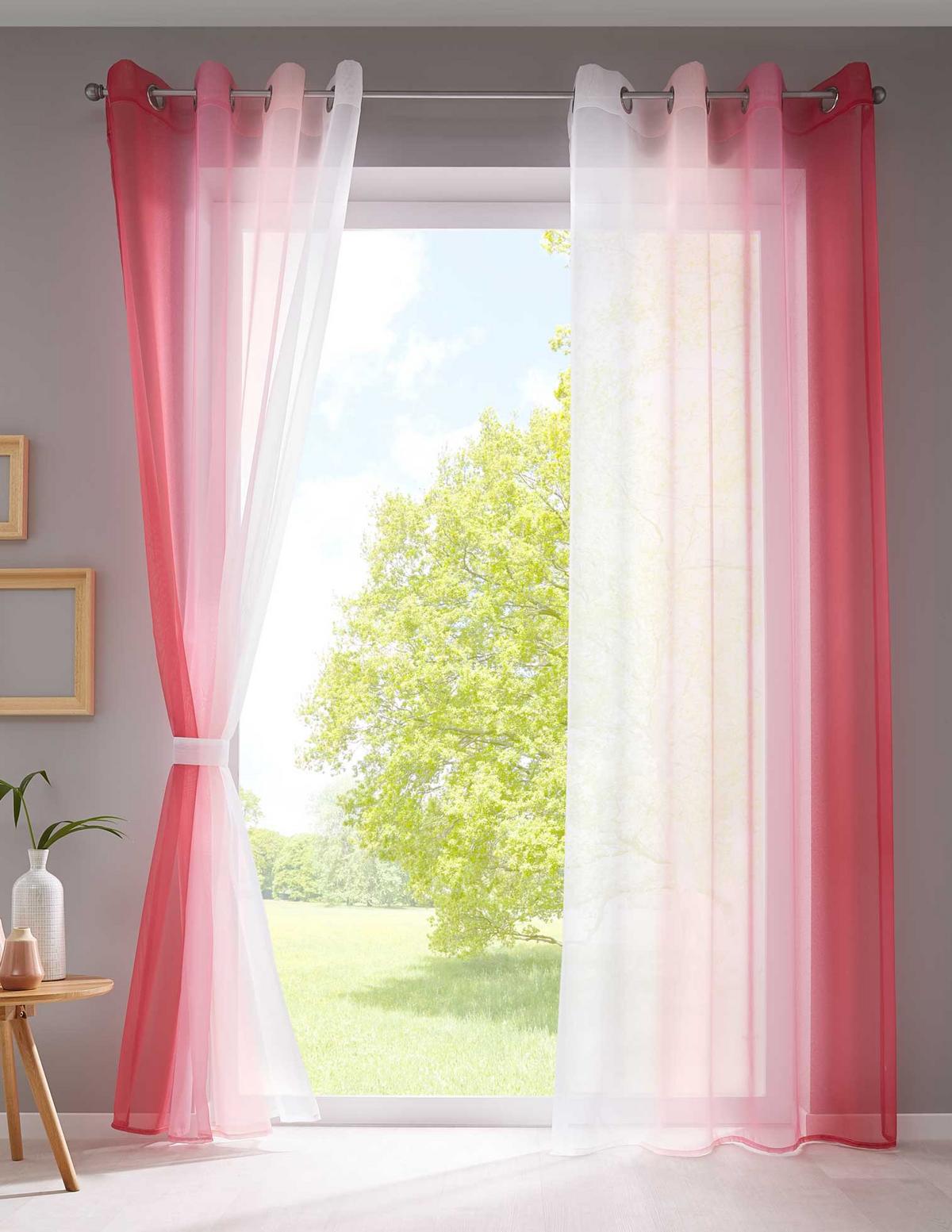 VORHANG 2ER SET »Modena« HxB 225x140 cm Rosa - Rosa, Textil (140/225cm) - Gardinenbox