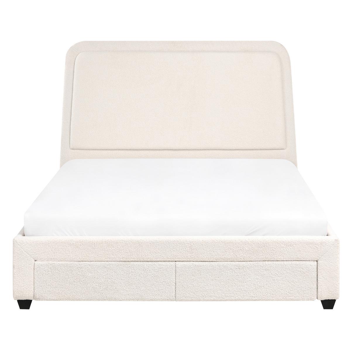 BETT 140/200 cm Cremeweiß Sardent - Schwarz/Weiß, Textil (140/200cm) - Beliani