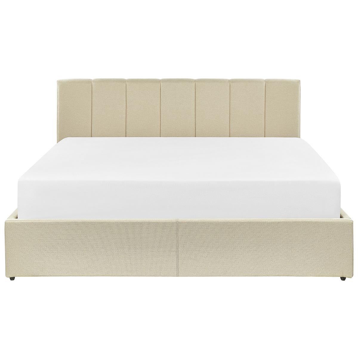 POLSTERBETT 160/200cm Beige Dreux - Beige, Textil (160/200cm) - Beliani