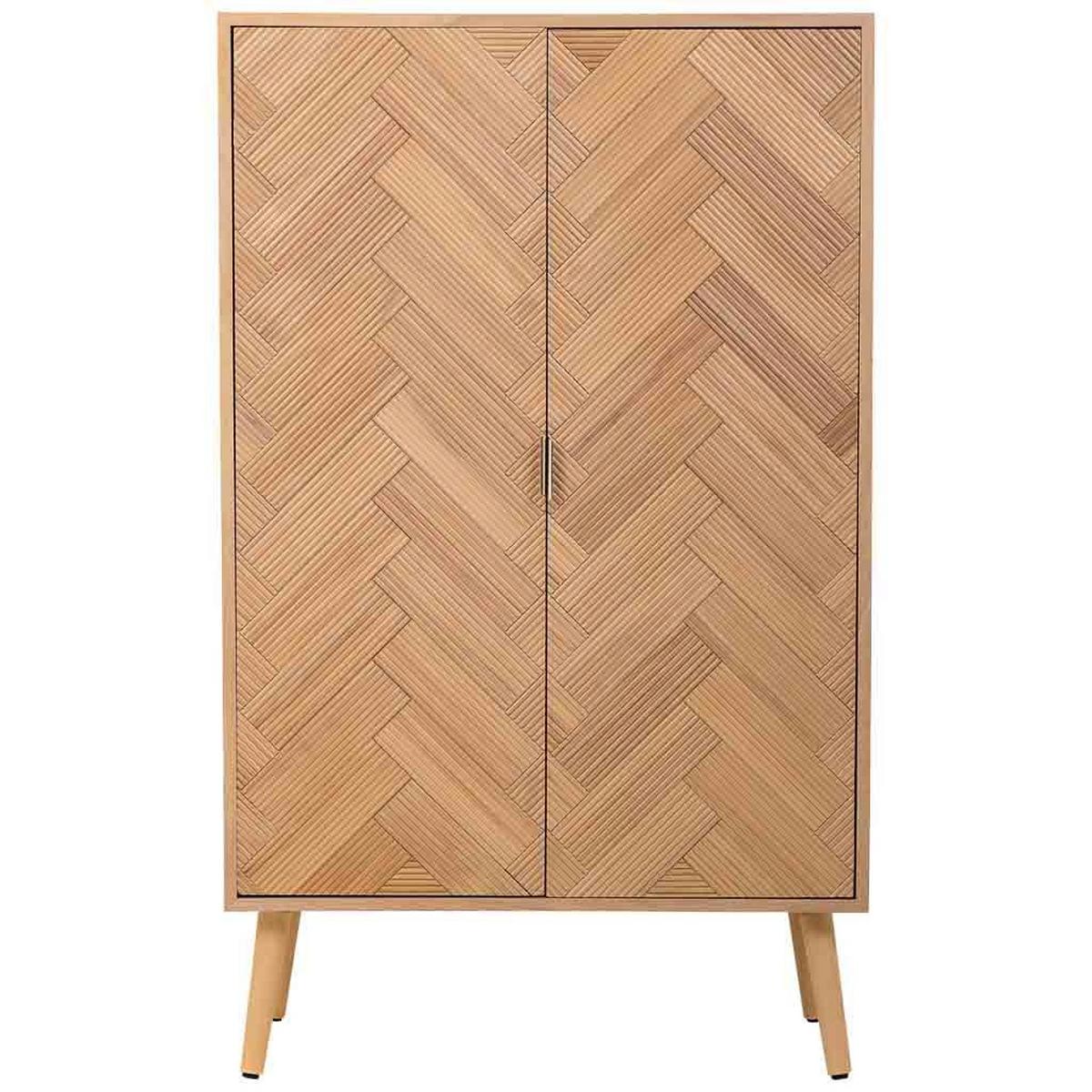 HIGHBOARD aus Holz mit 2 braunen Türen 76x42x125 cm - Braun, Holz (76/125/42cm) - Wanderlust