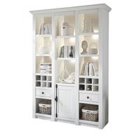 BUFFET weiß Pinie Landhaus, Buffetschrank mit Weinregal 147 x 207 cm - Anthrazit/Weiß, Holzwerkstoff/Metall (147/207/45cm) - Furn.Design