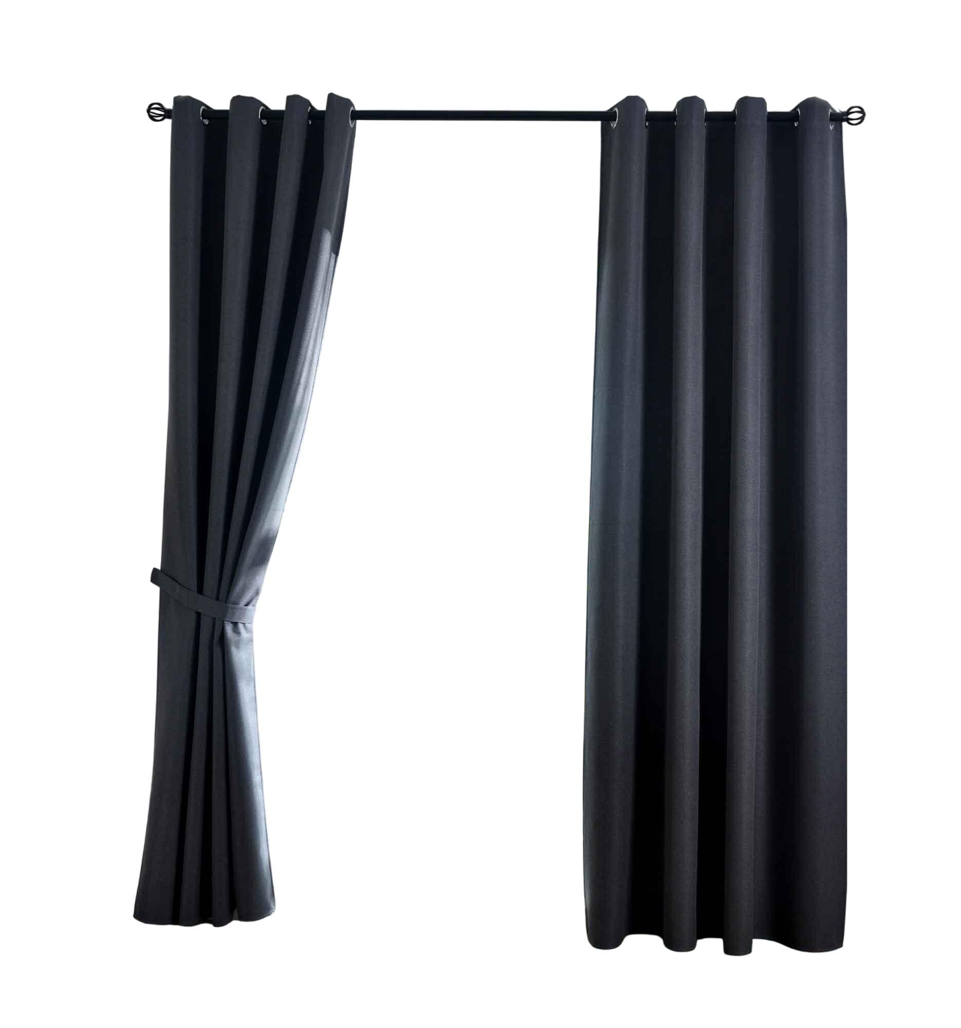 VORHANG 2ER SET »München Dark« HxB 225x145 cm Dunkelgrau - Dunkelgrau, Textil (145/225cm) - Gardinenbox