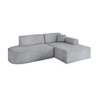 ECKSOFA Ottomane Rechts IREA-L1-v3 - 232x165x77 cm Grau - Titanfarben, Holzwerkstoff/Textil (232/165cm) - ALTDECOR