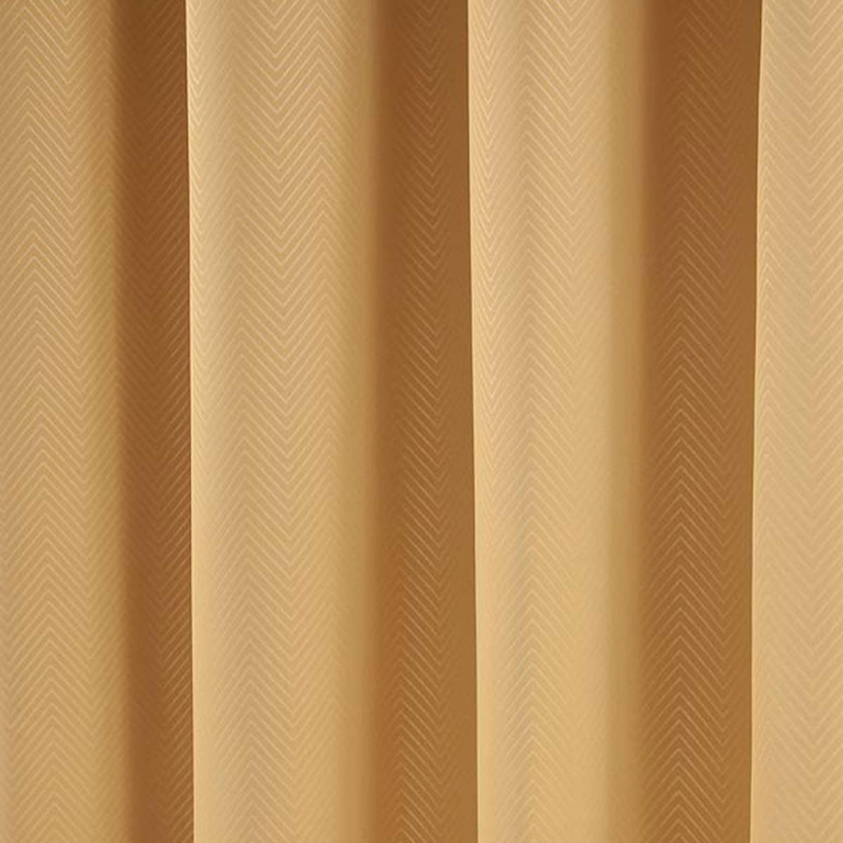 VERDUNKELUNGSVORHÄNGE Fischgrät mit Thermo-Funktion, Ösen 228/137 cm - Currygelb, Textil (228/137cm) - Homescapes