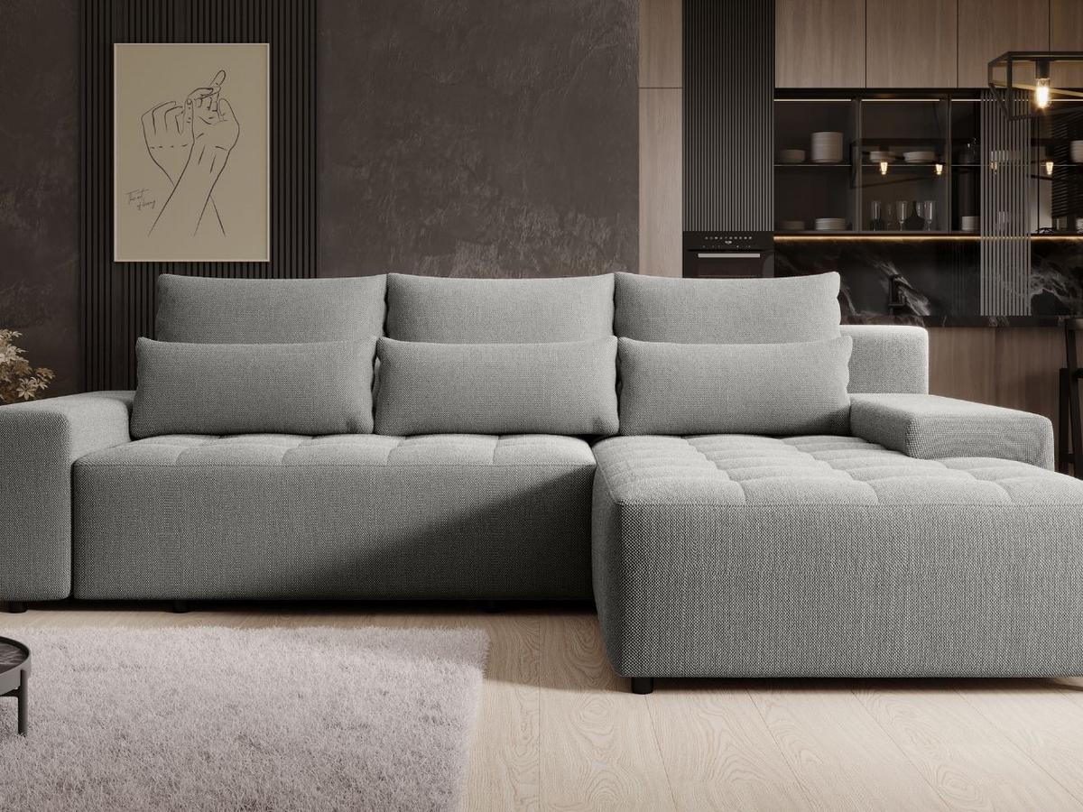 ECKSOFA Vento Grau - Schwarz/Grau, Holz/Kunststoff (280/184cm) - Graingold
