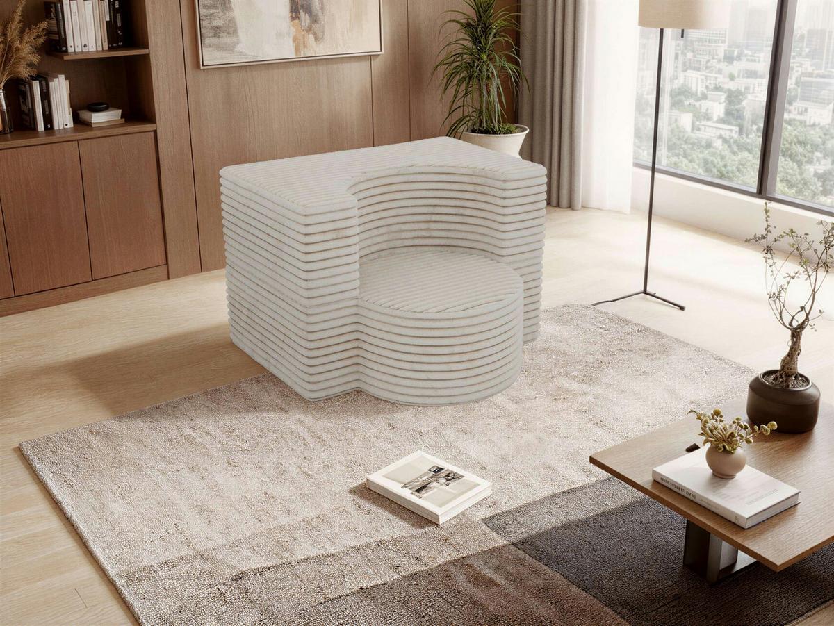 1-SITZER BODENSOFA SANOA - Beige Cord - Beige, Textil (100/68/96cm) - MKS
