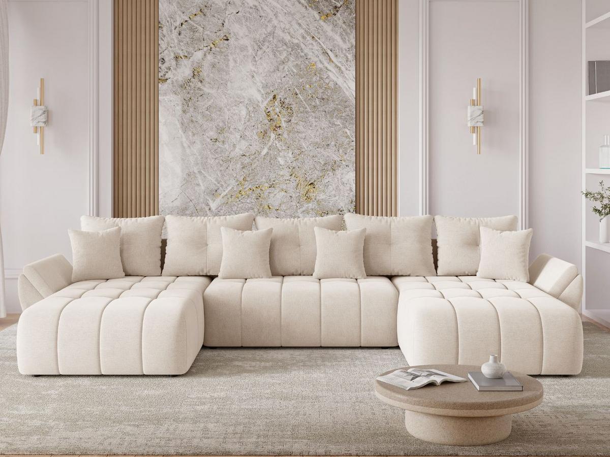 ECKSOFA Decor U Beige - Beige, Holz/Textil (381/192cm) - Graingold