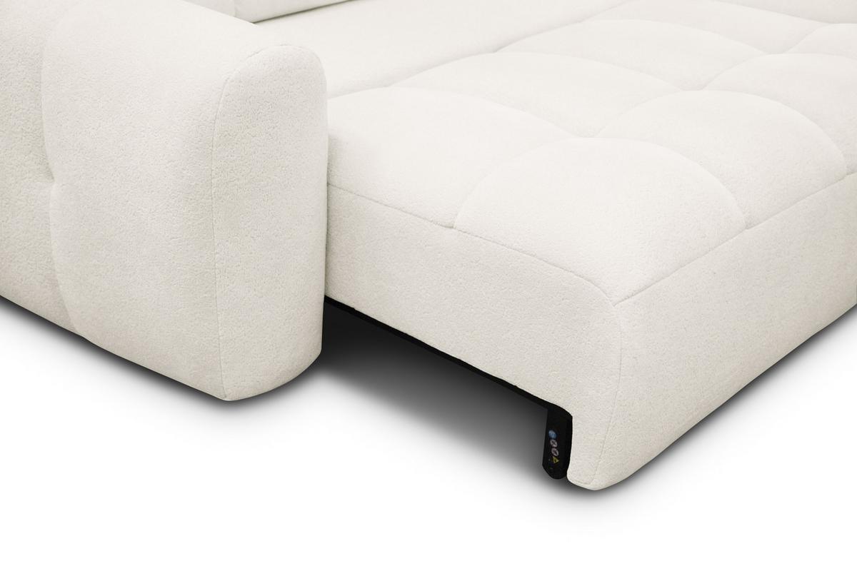 ECKSOFA LUMERO 4-Sitzer RECHTS, creme - Creme/Schwarz, Holz/Textil (275/166cm) - Courtois Laville