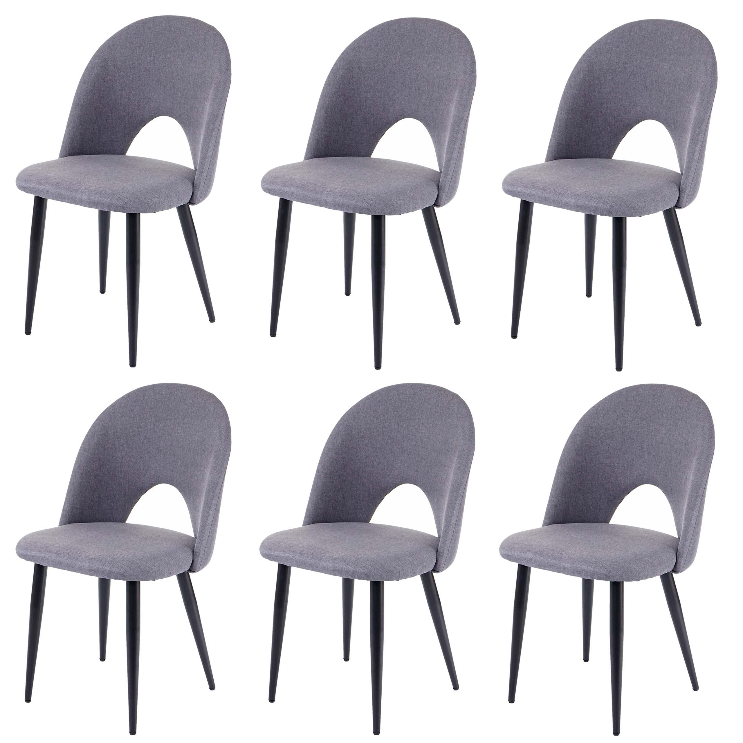 ESSZIMMERSTUHL Grau 6er-Set - Dunkelgrau/Grau, Textil (49/85/53cm) - MCW