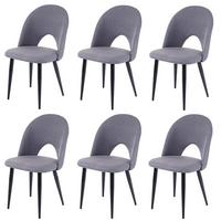 ESSZIMMERSTUHL Grau 6er-Set - Dunkelgrau/Grau, Textil (49/85/53cm) - MCW