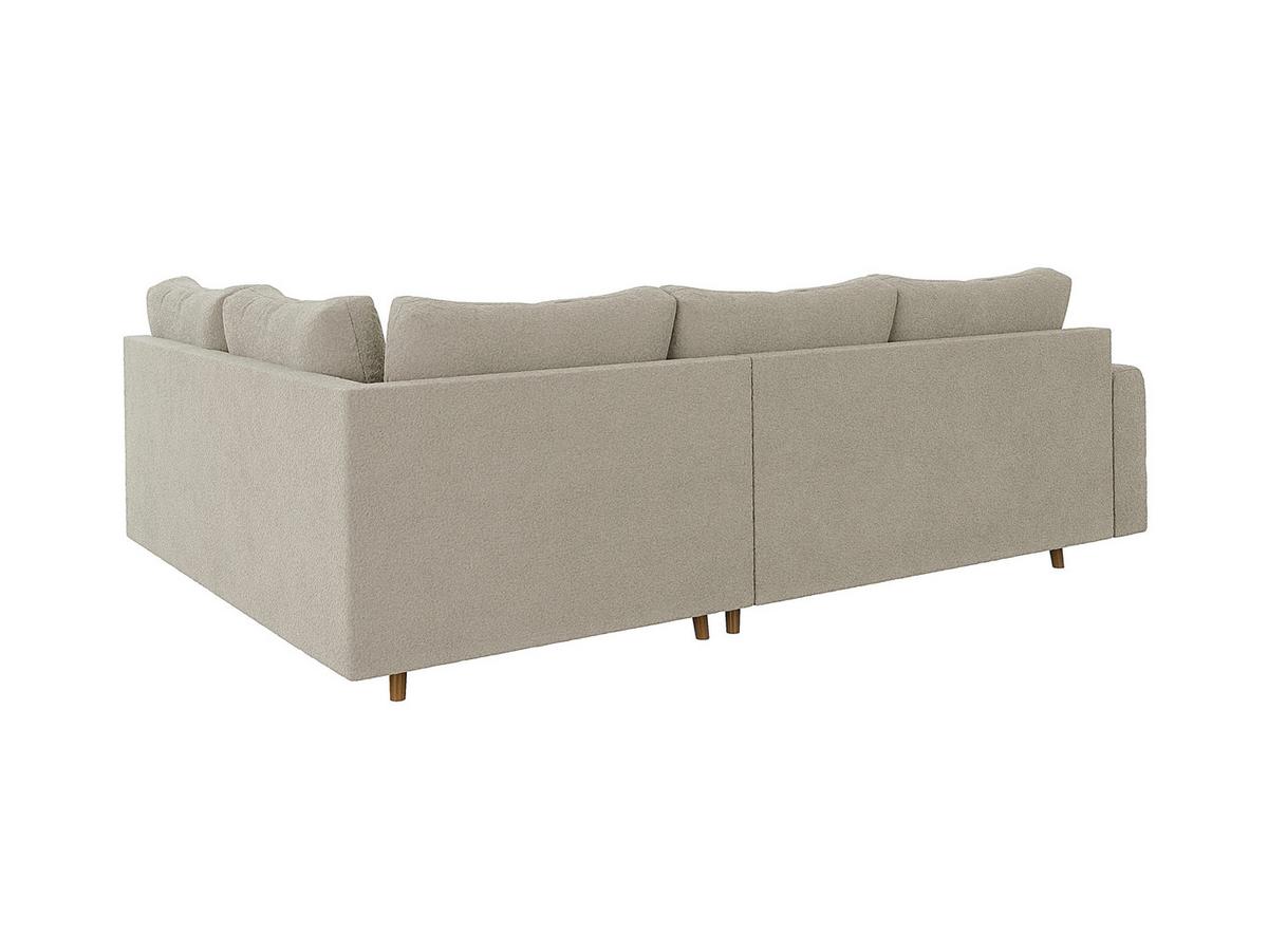ECKSOFA Henrik Beige Boucle - Ottomane rechts - Beige/Braun, Holz/Textil (231/161cm) - S-Style