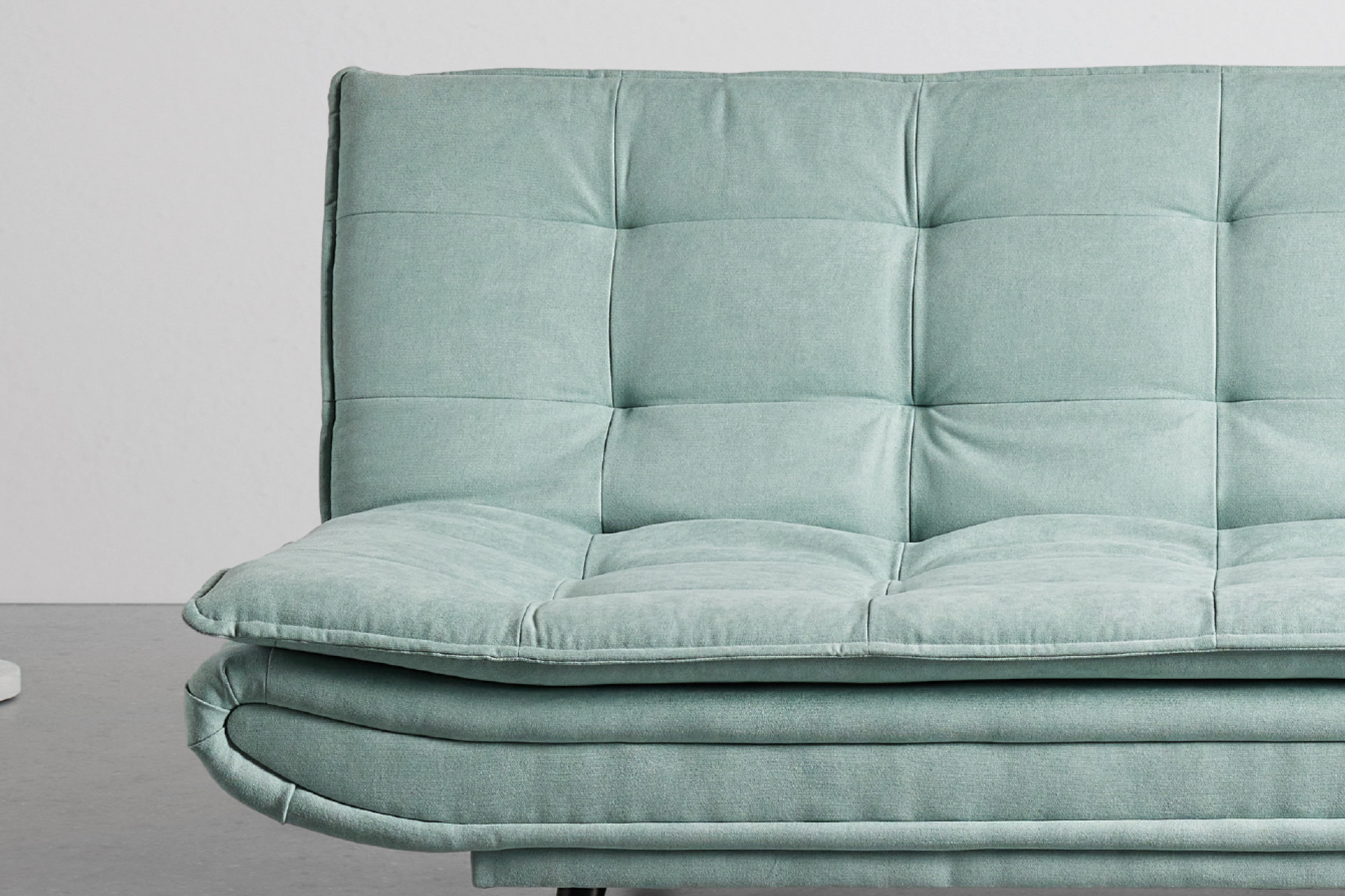 Schlafsofa Grün Bezug Webstoff Form rechteckig Schlaf und Liegefunktion Klappbett Schaumstoff- und Wellenunterfederung