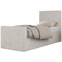 JUGENDBETT TILIO DUO 90/200 - Beige Cord - H3 - Rechts Seite - Beige, Textil (90/200cm) - MKS