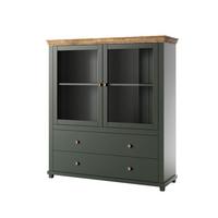 GESCHIRRSCHRANK Martin Grün und Holz - Grün, Holzwerkstoff (126/138/42cm) - Petits-meubles