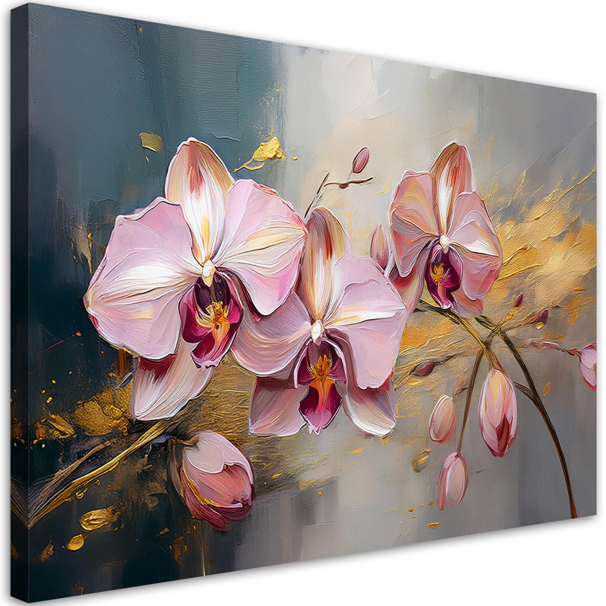 WANDBILD rosa orchideen blumen glamour - Pink, Textil (60/40cm) - Feeby