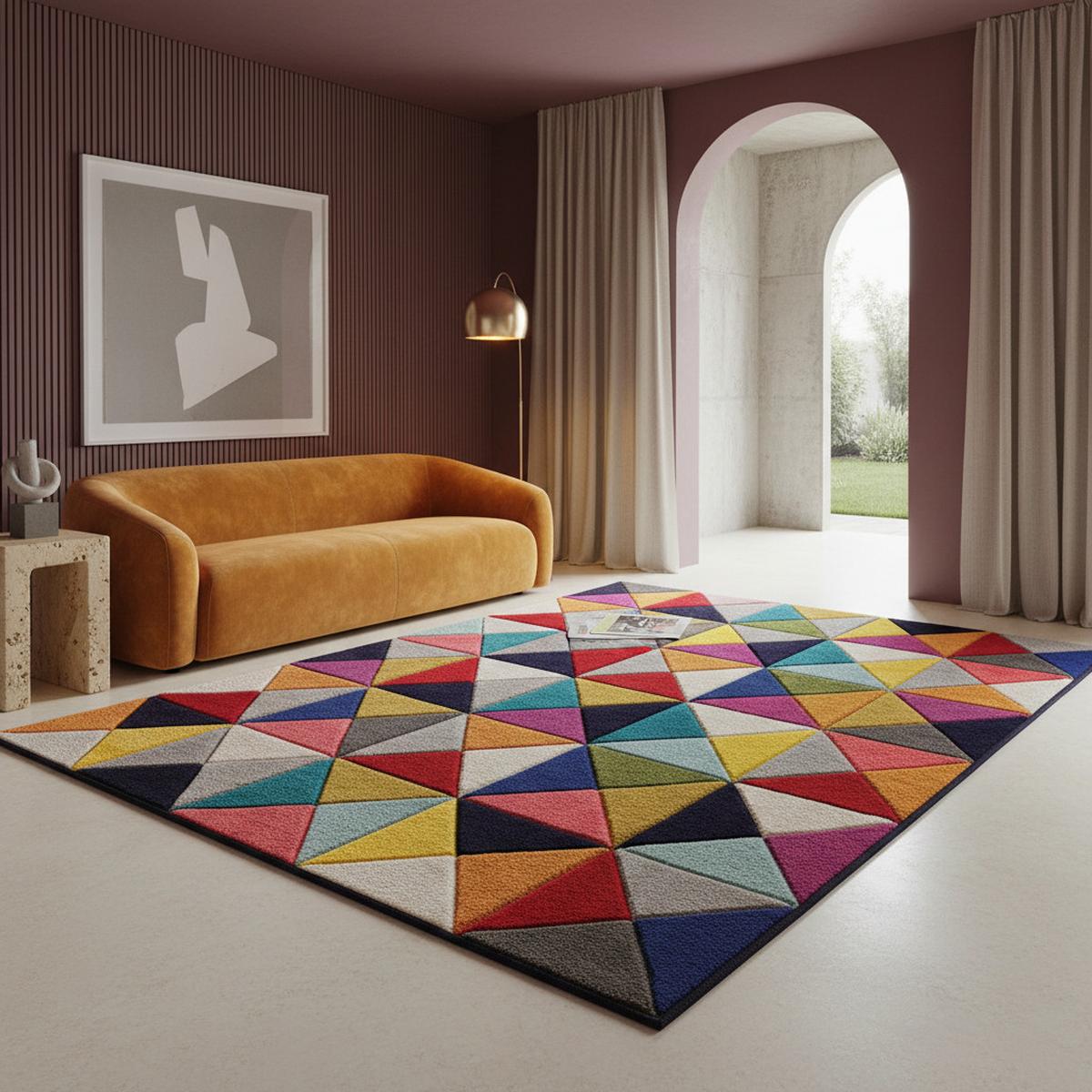 TEPPICH MEON, geometrisch, aus Polypropylen, Florhöhe 11 mm, Bunt, 200 x 290 cm - Multicolor, Textil (290/200cm) - KADIMA DESIGN