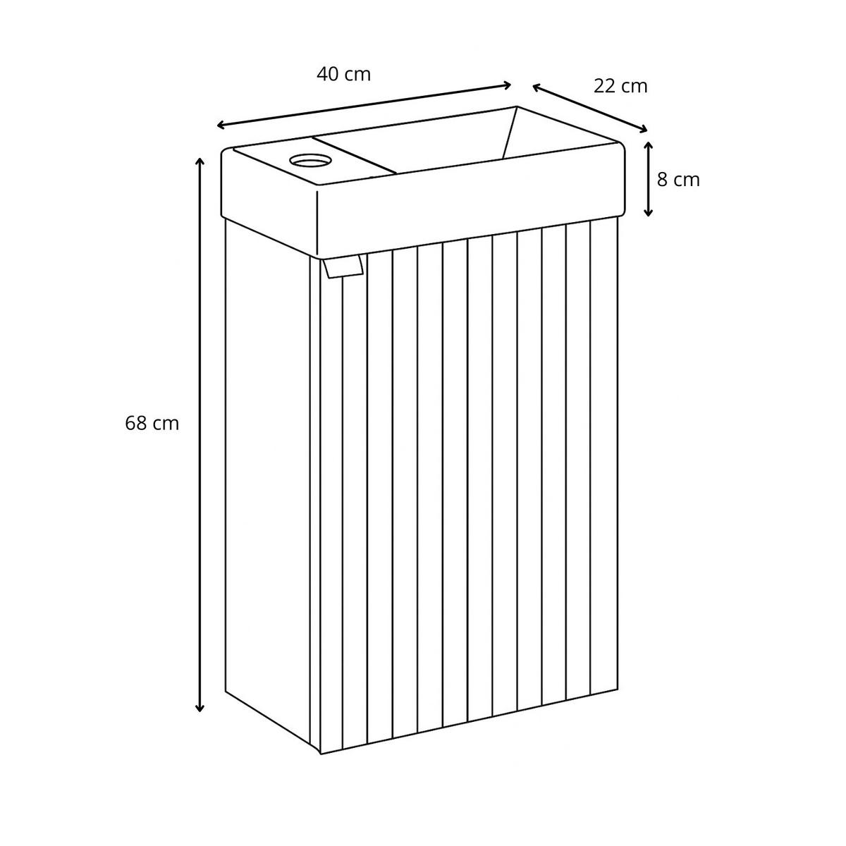 GÄSTE-WC-MÖBELSET Bosco 2 Teile Walnuss Braun - 40 x 22 x 68 cm - Walnussfarben/Braun, Holz (40/68/22cm) - Badplaats