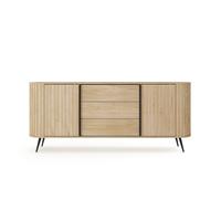 SIDEBOARD CARA 196x40,2x81,8 cm mit 3 Schubladen und 2 Türen Eichefarben - Braun, Holzwerkstoff (196/81.8/40.2cm) - MASSENO