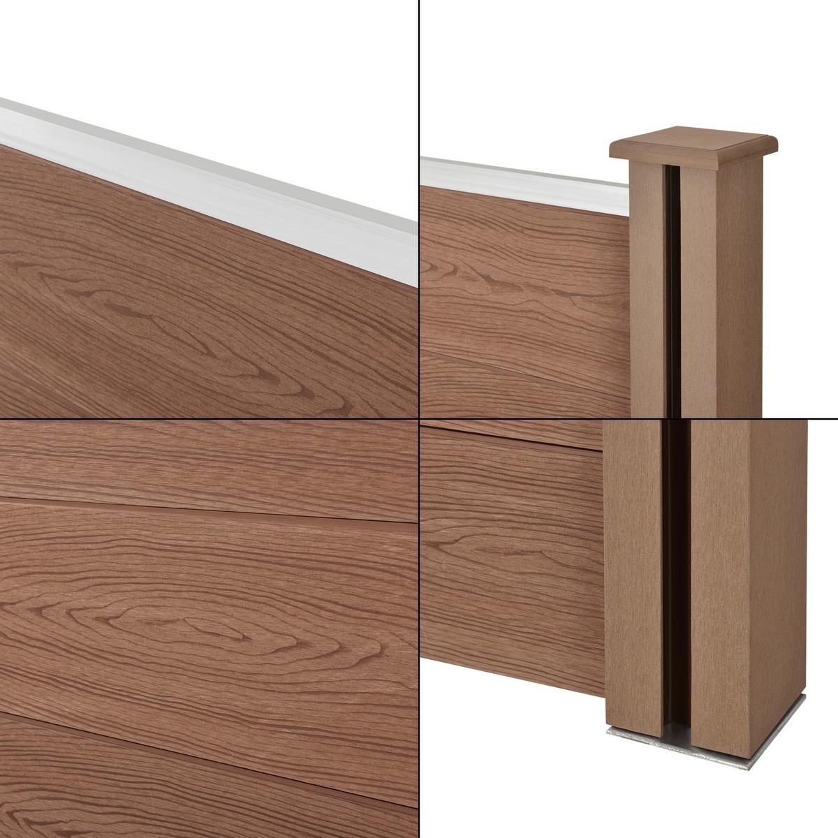 GARTENZAUN Schrägel - Braun, Kunststoff (973/183cm) - NEU.HOLZ