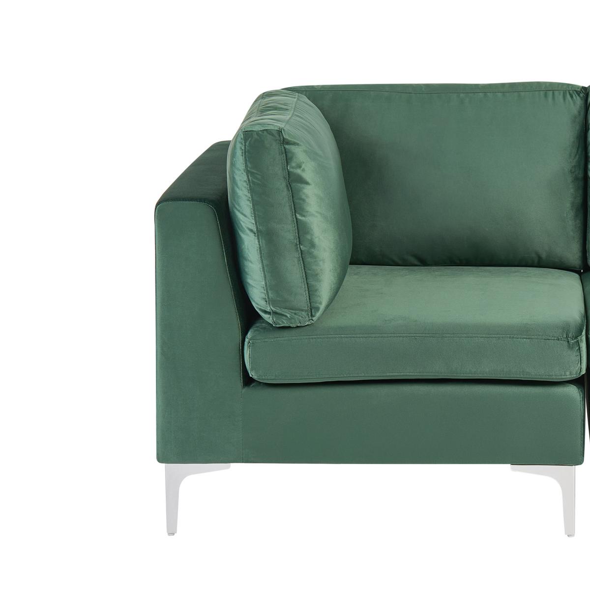 MODULSOFA 2-Sitzer Grün Samtstoff Evja - Grün, Textil (170/84/85cm) - Beliani