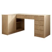 ECKSCHREIBTISCH Tireno - Eichefarben/Schwarz, Holzwerkstoff/Kunststoff (98/158/76cm) - MIRJAN24