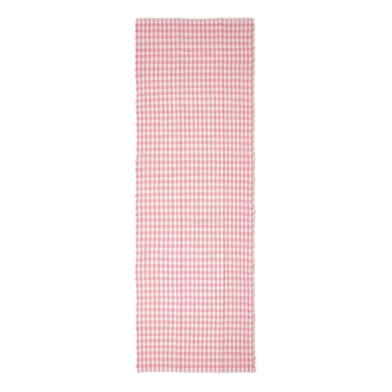TEPPICHLÄUFER Vichy-Karo Baumwolle 66/200 cm - Rosa, Textil (66/200cm) - Homescapes