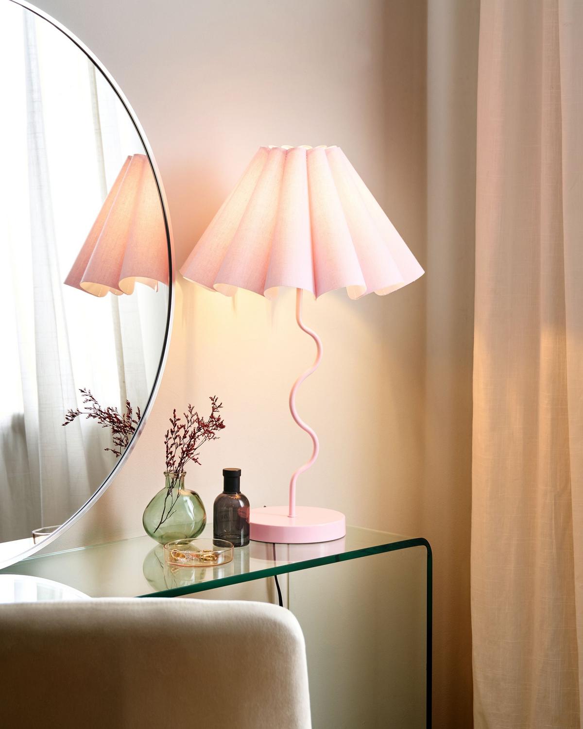 TISCHLAMPE Rosa Masumu - Pink, Metall (25/25/58cm) - Beliani