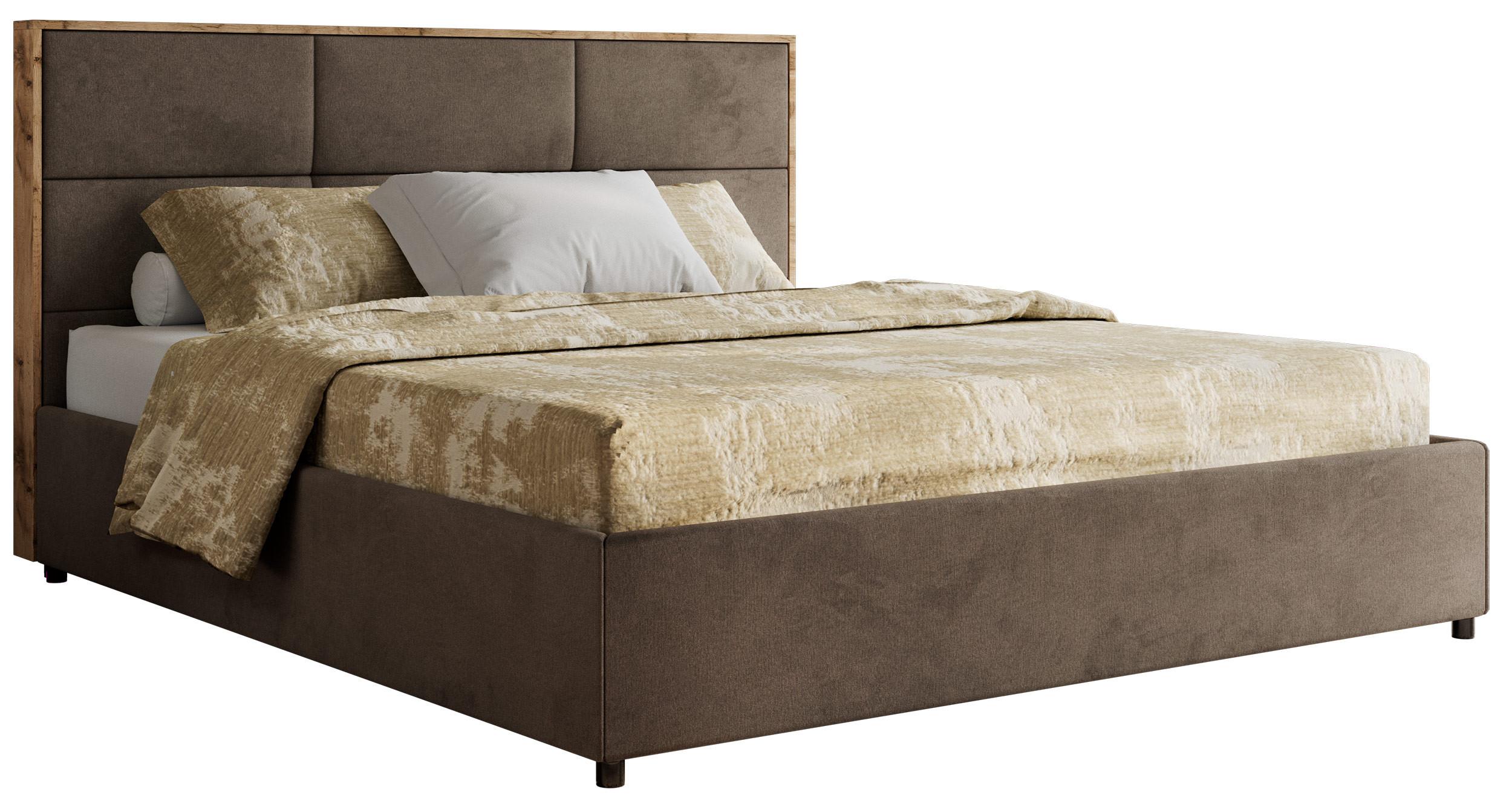 POLSTERBETT LERIO CLASSIC 140/200 - Braun Velvet - ohne Matratze - Braun, Textil (140/200cm) - MKS