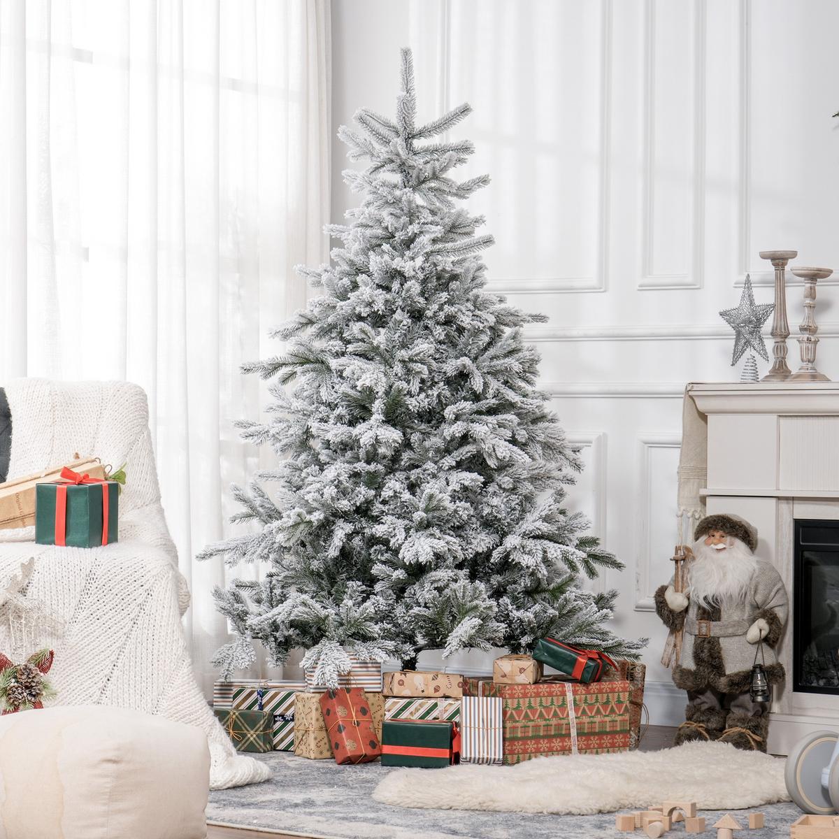 KÜNSTLICHER Weihnachtsbaum, 180 cm Christbaum mit 1321 Spitzen für Weihnachten - Grün, Kunststoff (180cm) - HOMCOM