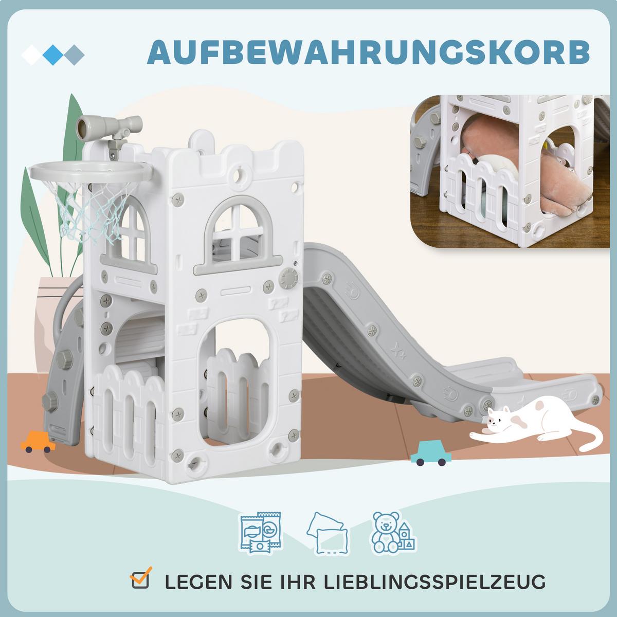 KINDERRUTSCHE Kunststoff Grau - Grau, Kunststoff (70/92/177cm) - AIYAPLAY