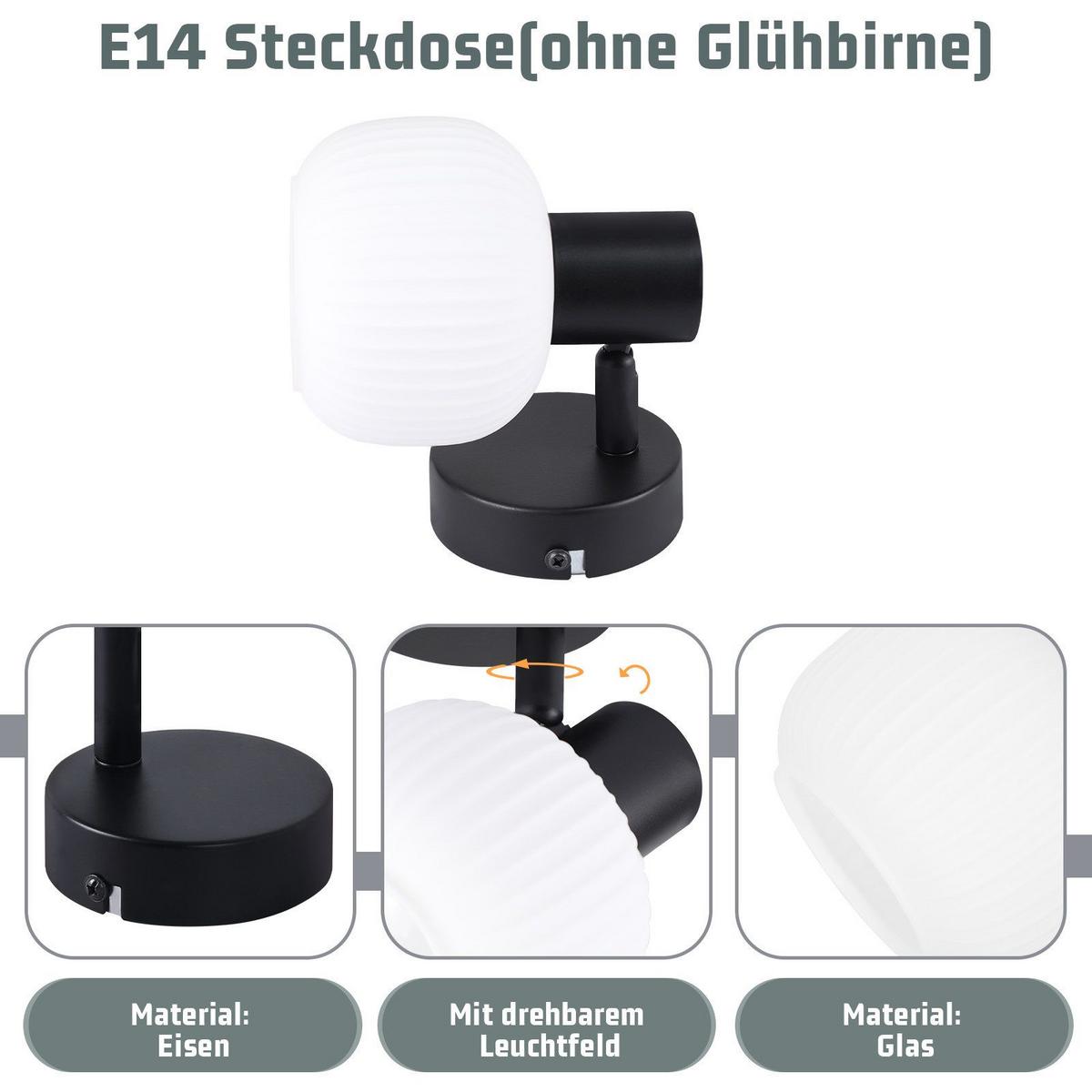 DECKENSTRAHLER Legrand 1-flammig 12.5/10/13cm - Schwarz, Metall (12.5/10/13cm) - Nettlife