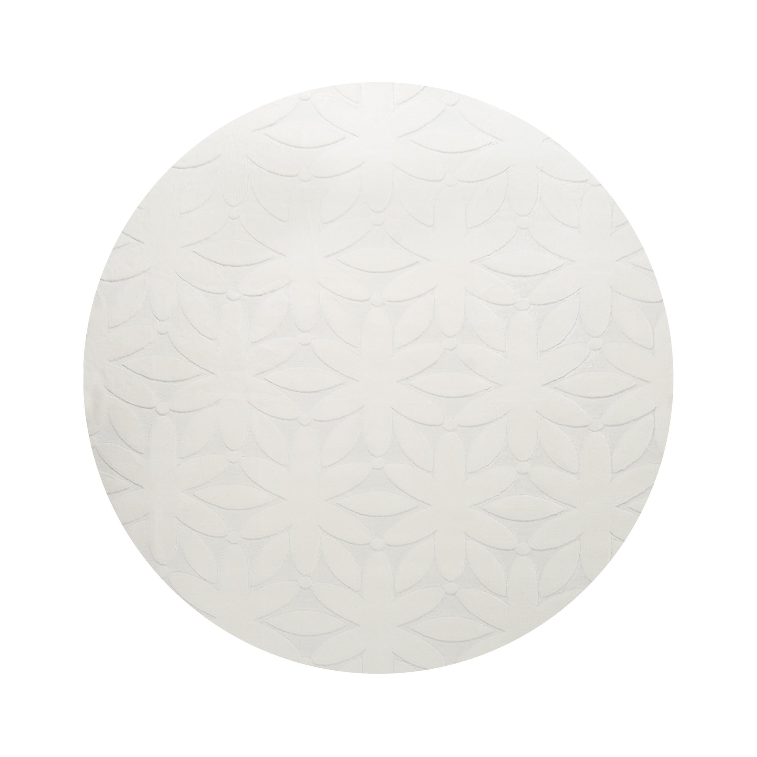 TEPPICH Cremeweiß 160 cm Hood - Creme/Weiß, Textil (160/160cm) - Beliani