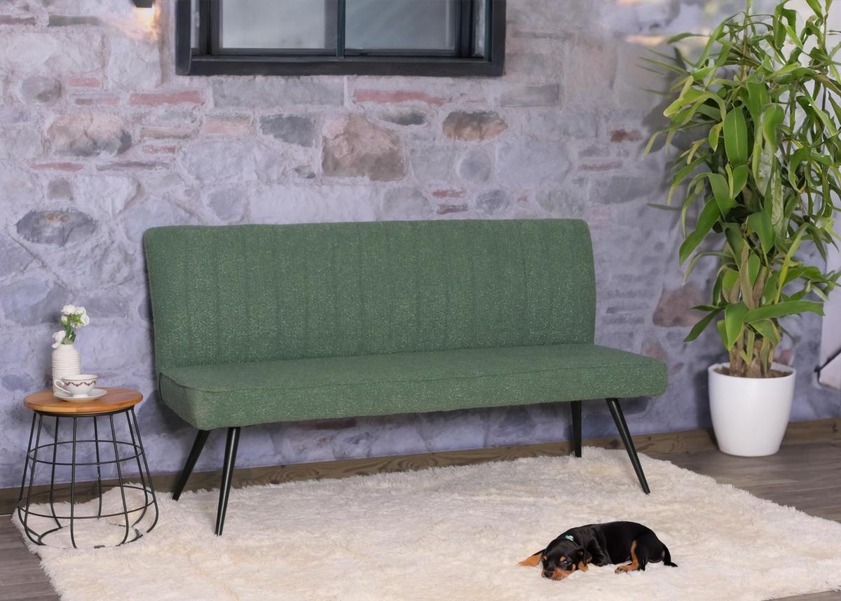 SITZBANK Grün - Dunkelgrau/Grün, Textil (160/90/60cm) - MCW