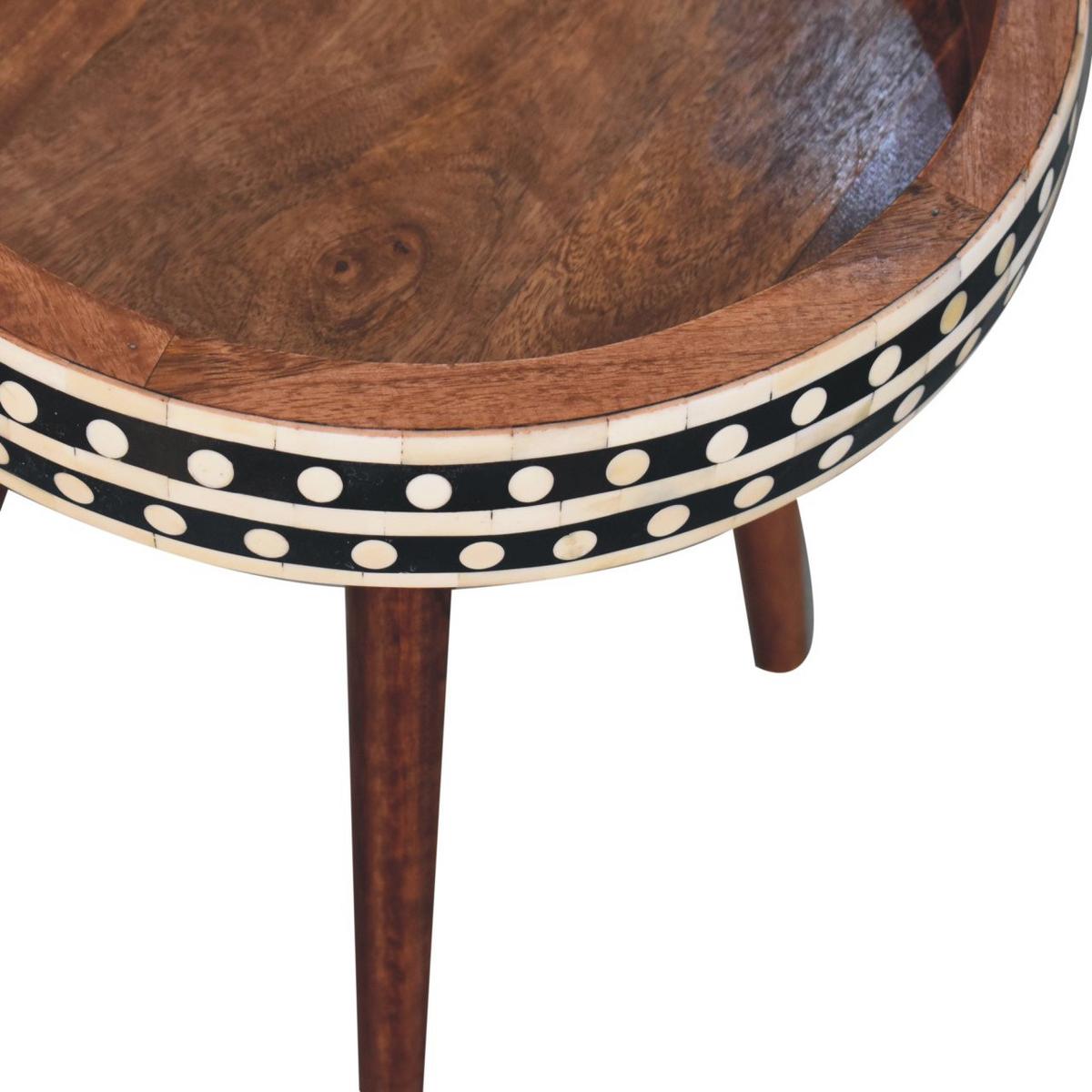 BEISTELLTISCH mit Muster in Honig-Karamell - Braun, Holz (40/40/40cm) - Artisan Furniture
