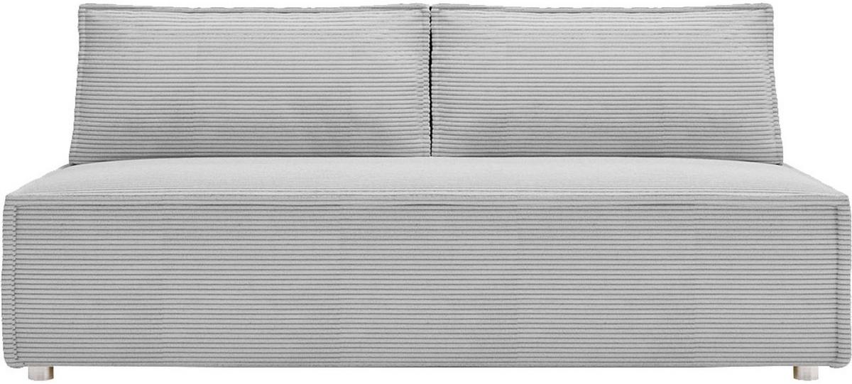 SCHLAFSOFA Diana mit Bettkasten, Hellgrau 200/89/100 cm - Edelstahlfarben/Silberfarben, Textil/Metall (200/89/100cm) - WFL GROUP