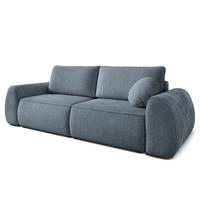 BETTSOFA ZEFEO Grau Kordstoff mit Schlaffunktion - Grau, Textil (264/96/106cm) - MASSENO
