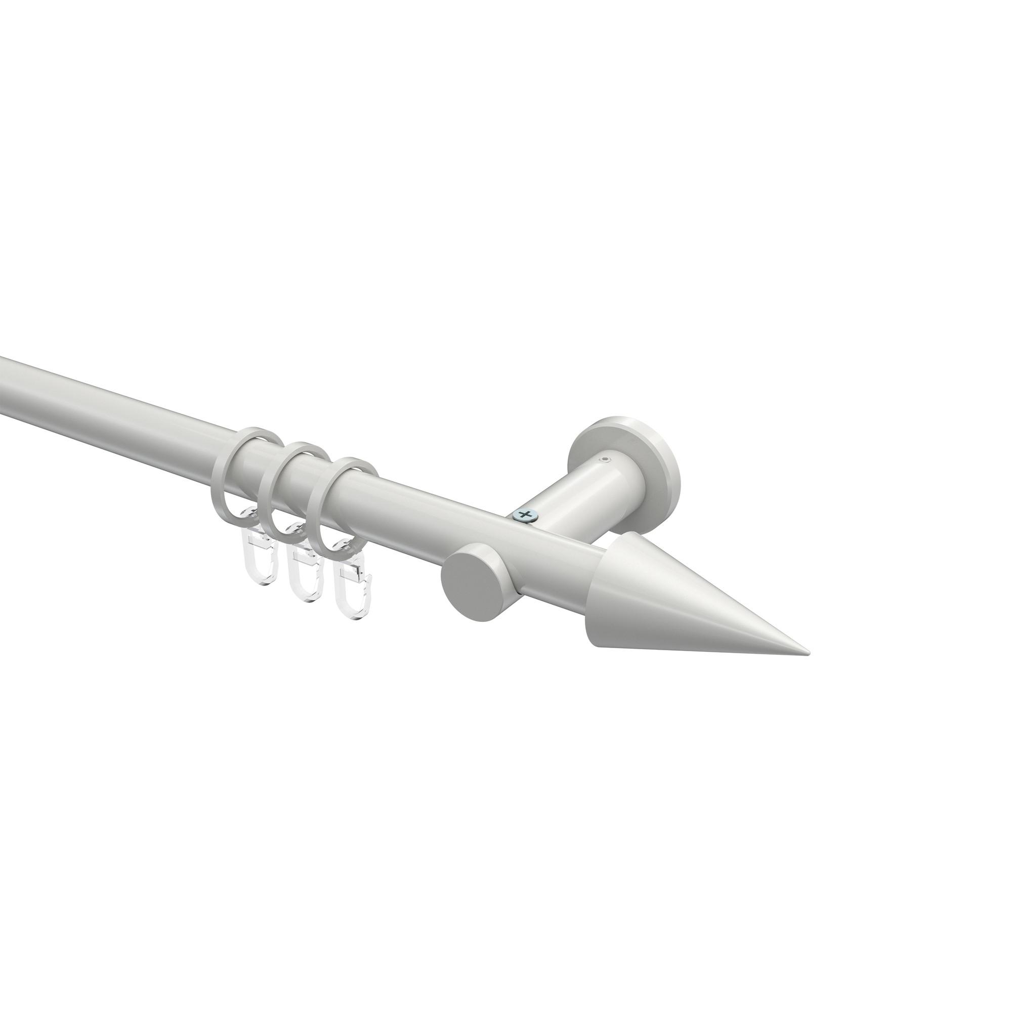GARDINENSTANGE Platon Savio 360 cm (geteilt in 2 x 180 cm), 1-läufig, 20 mm Ø Weiß - Weiß, Metall (360cm) - INTERDECO