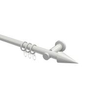 GARDINENSTANGE Platon Savio 240 cm (geteilt in 2 x 120 cm), 1-läufig, 20 mm Ø Weiß - Weiß, Metall (240cm) - INTERDECO