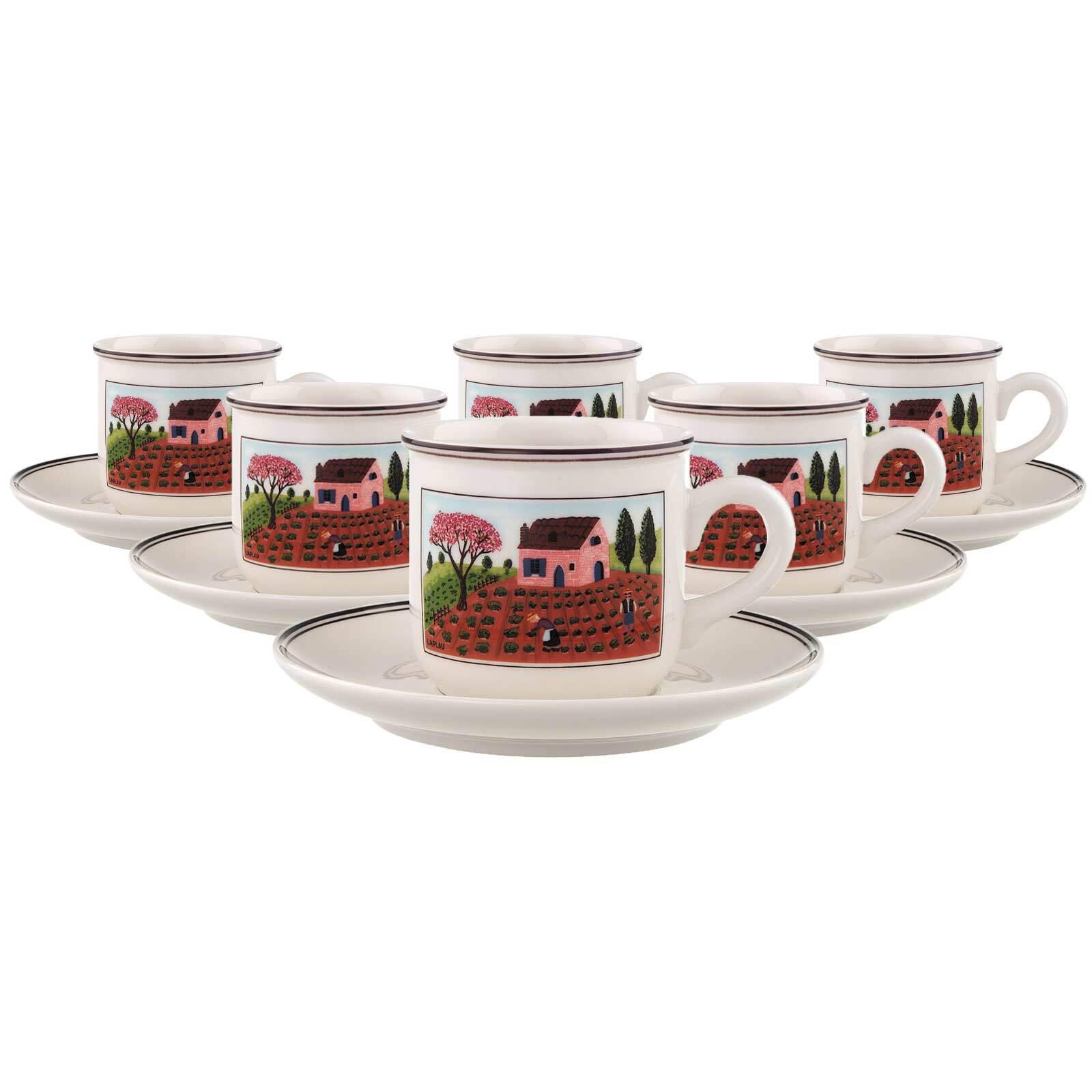 KAFFEETASSEN MIT UNTERTASSEN Design Naif bunt 200 ml 6er Set - Multicolor, Keramik (15/8.8/15cm) - Villeroy & Boch