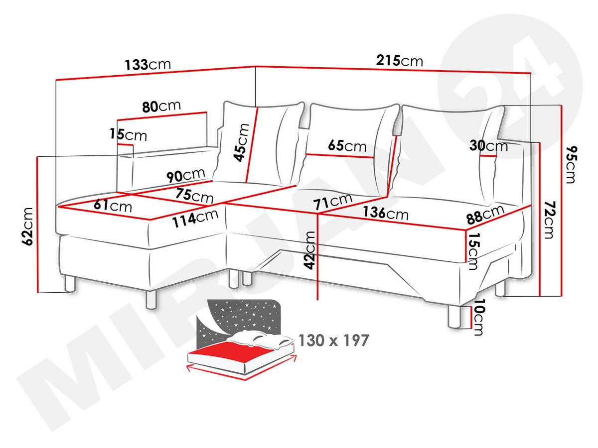 ECKSOFA Tom, Seite: Links - Beige/Braun, Holz/Kunststoff (215/133cm) - MIRJAN24