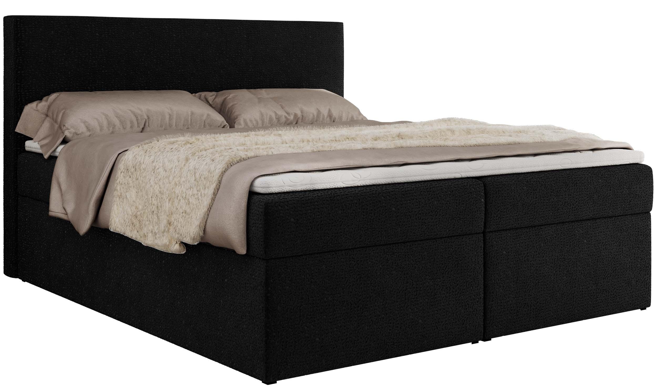 BOXBETT JAGUAR 140/200 - Schwarz Struktur - H3 - Schwarz, Holz/Textil (140/200cm) - MKS