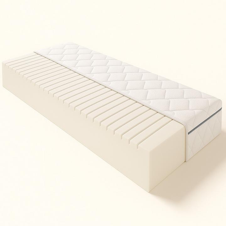 Viscoschaummatratze auf beigen Hintergrund