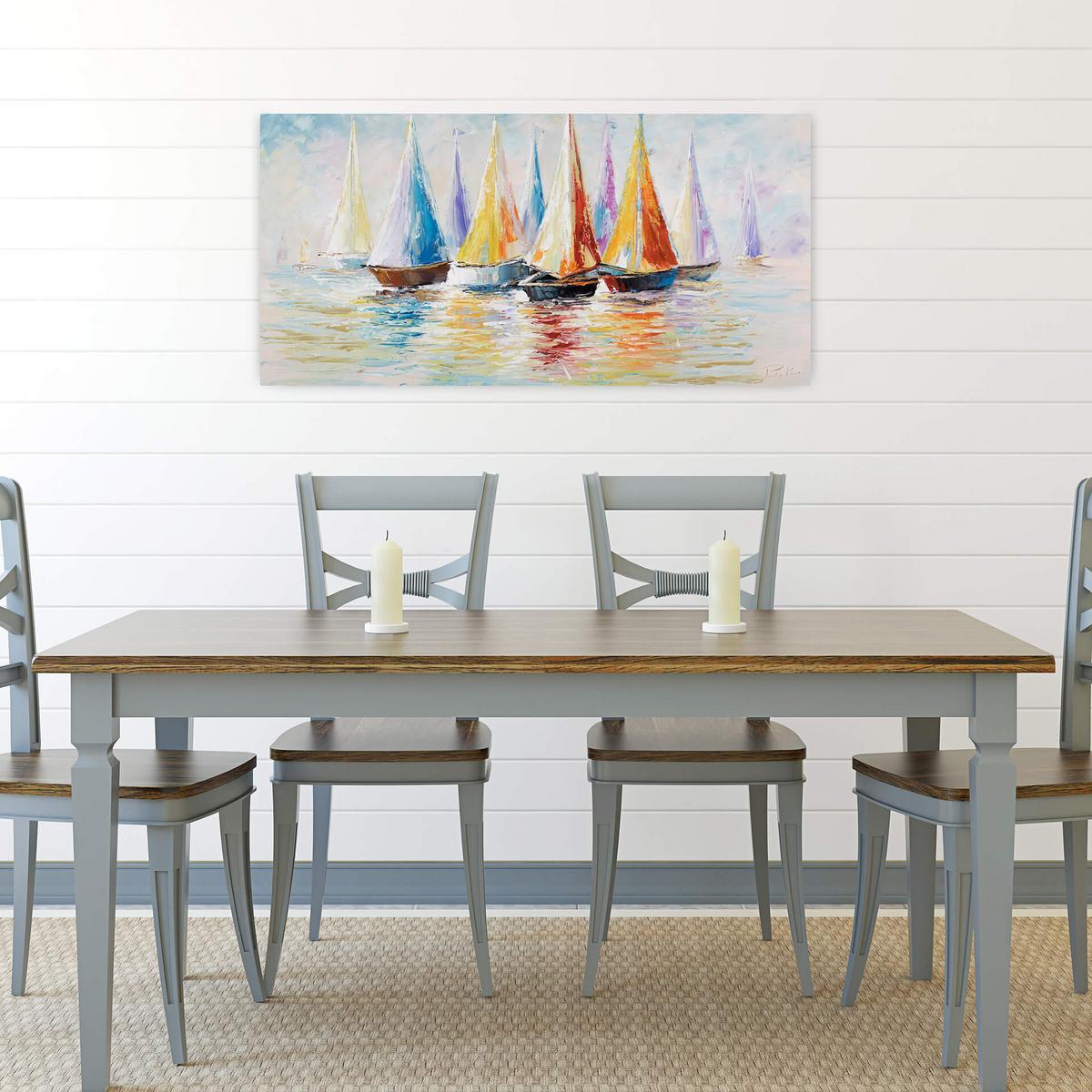 ÖLGEMÄLDE 120/60 cm - Multicolor/Weiß, Holz/Textil (120/60cm) - KUNSTLOFT
